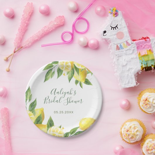 Lemon Watercolor Besondere Anlass Pappteller (Party)