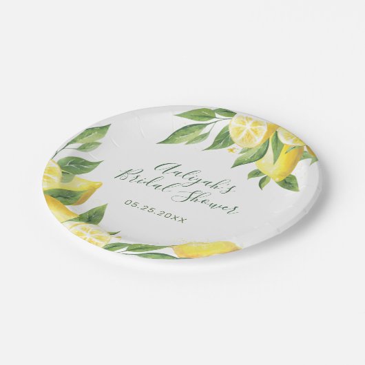 Lemon Watercolor Besondere Anlass Pappteller (Schrägansicht)