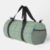 Lemon Watercolor Blue Mediterranean Tile Pattern Duffle Bag (Rechte Ecke)