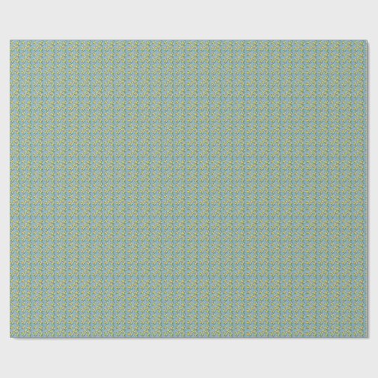 Lemon Watercolor Blue Mediterranean Tile Pattern Geschenkpapier (Flach)