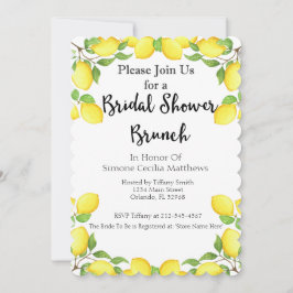 Lemon Watercolor Brautparty Brunch Einladung