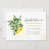 Lemon Watercolor Brautparty Einladung (Vorderseite)