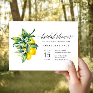 Lemon Watercolor Brautparty Einladung