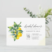 Lemon Watercolor Brautparty Einladung (Stehend Vorderseite)