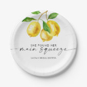 Lemon Watercolor Brautparty Pappteller (Vorderseite)
