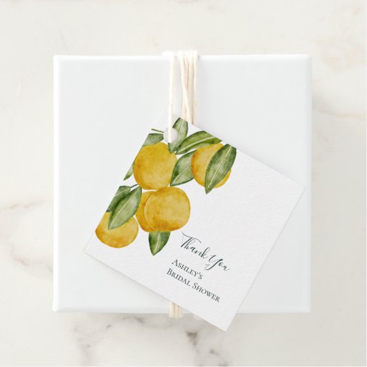 Lemon Watercolor Brautparty Personalisiert Geschenkanhänger (Beispiel)