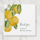 Lemon Watercolor Brautparty Personalisiert Geschenkanhänger (Vorderseite)