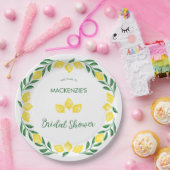 Lemon Watercolor Brautparty Personalisiert Pappteller (Party)