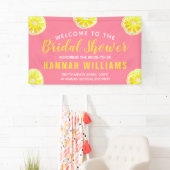 Lemon Watercolor Brautparty Willkommen pink Banner (Insitu)