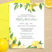 Lemon Watercolor Bridal Dusche Einladung