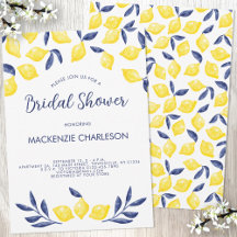Lemon Watercolor Bridal Dusche Einladung