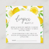 Lemon Watercolor Diaper Raffle Baby Dusche Begleitkarte (Vorderseite)