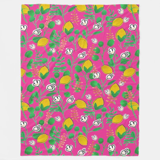 lemon watercolor  fleecedecke (Vorderseite)