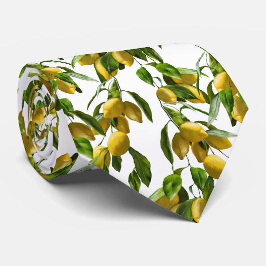 Lemon Watercolor Krawatte (Gerollt)