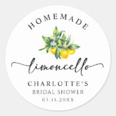 Lemon Watercolor Limoncello Runder Aufkleber (Vorderseite)