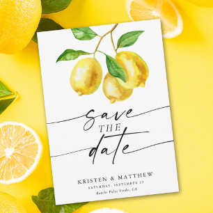 Lemon Watercolor Moderne Hochzeit Save The Date