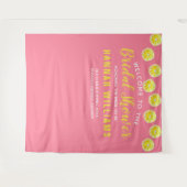 Lemon Watercolor Pink Brautparty Willkommen Wandteppich (Vorderseite (Horizontal))