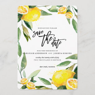Lemon Watercolor Save the Date
