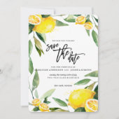 Lemon Watercolor Save the Date (Vorderseite)