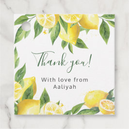 Lemon Watercolor Vielen Dank Geschenkanhänger