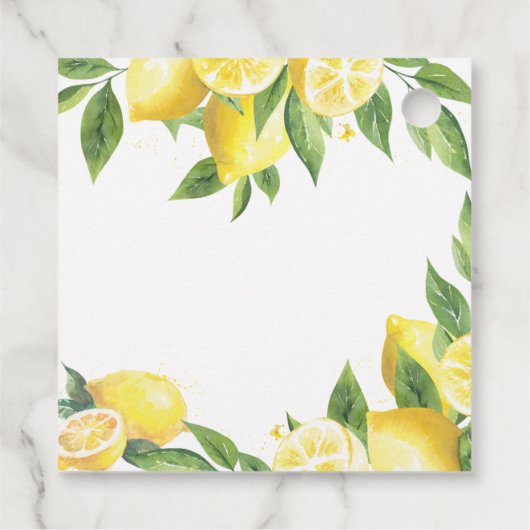 Lemon Watercolor Vielen Dank Geschenkanhänger (Rückseite)