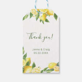 Lemon Watercolor Vielen Dank Geschenkanhänger
