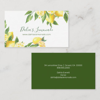 Lemon Watercolor Visitenkarte