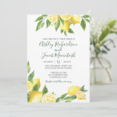 Lemon Watercolor Wedding Einladung (Stehend Vorderseite)