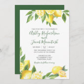 Lemon Watercolor Wedding Einladung (Vorne/Hinten)