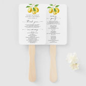 Lemon Watercolor Wedding Program Fächer (Vorne und Hinten)