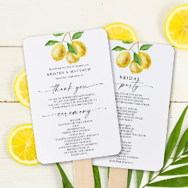 Lemon Watercolor Wedding Program Fächer