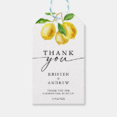 Lemon Watercolor Wedding Vielen Dank Geschenkanhänger (Vorderseite)