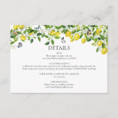 Lemon Wedding Begleitkarte (Vorderseite)