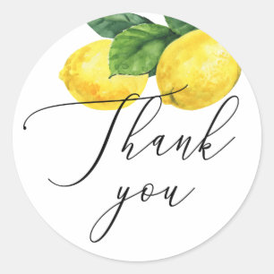 Lemon Wedding Drehbuch Danke Rustikale Zitrusfrü Runder Aufkleber