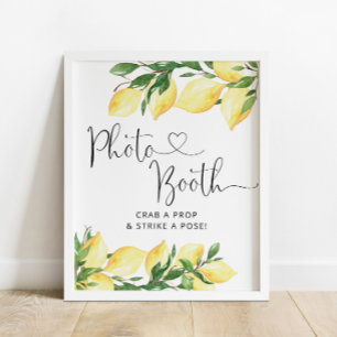 Lemon Wedding Foto Booth Sign Poster
