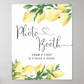 Lemon Wedding Foto Booth Sign Poster (Vorne)