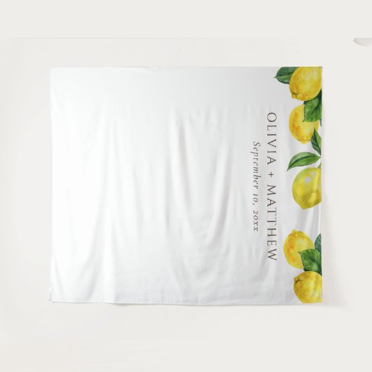 Lemon Wedding Foto Hintergrund. Rustikaler Zitrusg Wandteppich (Vorderseite (Horizontal))