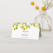 Lemon Wedding Meal Choice & Tischnummer Platzkarte (Rückseite)