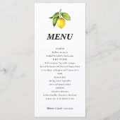 Lemon Wedding Menu Menükarte (Vorderseite)