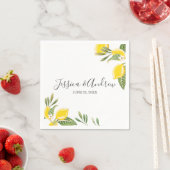 Lemon Wedding Napkin Botanischer Personalisierter  Serviette (Beispiel)