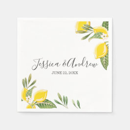Lemon Wedding Napkin Botanischer Personalisierter  Serviette