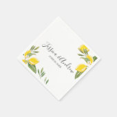 Lemon Wedding Napkin Botanischer Personalisierter  Serviette (Ecke)