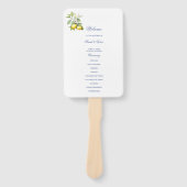 Lemon Wedding Program Hand Fan Fächer (Vorderseite)