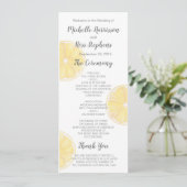 Lemon Wedding Program Programm (Stehend Vorderseite)