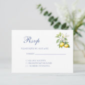 Lemon Wedding RSVP card (Stehend Vorderseite)
