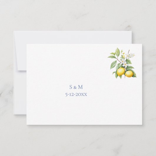 Lemon Wedding RSVP card (Rückseite)