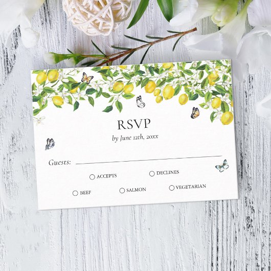 Lemon Wedding RSVP Karte