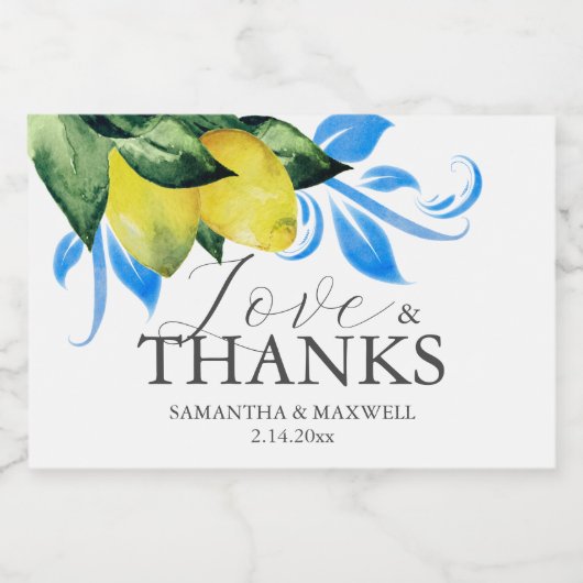 Lemon Wedding Table Decor Brunch and Bubbly Schaumweinetikett (Einzelnes Label)