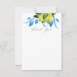 Lemon Wedding Thank You Cards Elegant Blue Dankeskarte