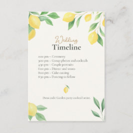 Lemon Wedding Timeline & Details Card with QR Code Begleitkarte